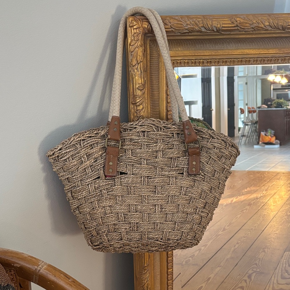 Woven Tan Tote Bag